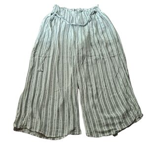 Staccato wide leg boho white black striped pants